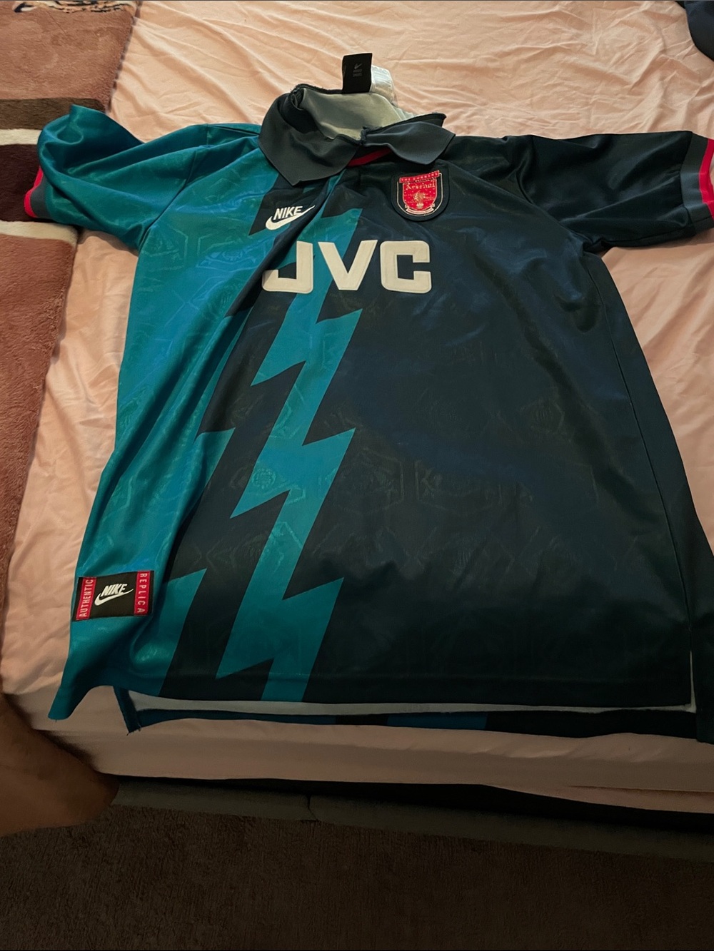 Nike Men Arsenal Teal & Black JVC Football Jersey